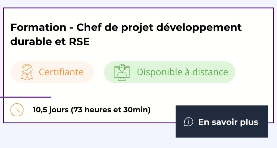 Formation Chef de projet développement durable et RSE