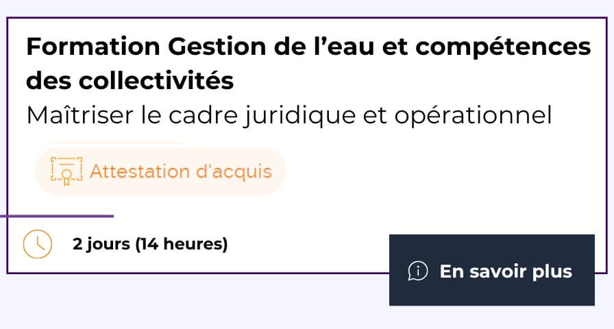 Formation Gestion de l'eau et compétences des collectivités